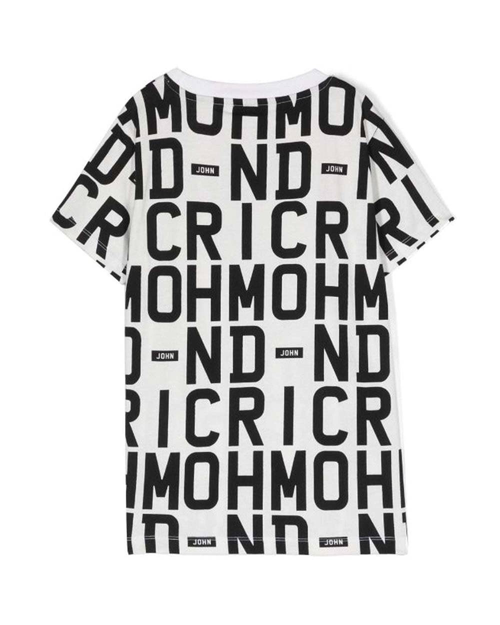 John Richmond Kids T-shirt Con Pattern Ton Sur Ton