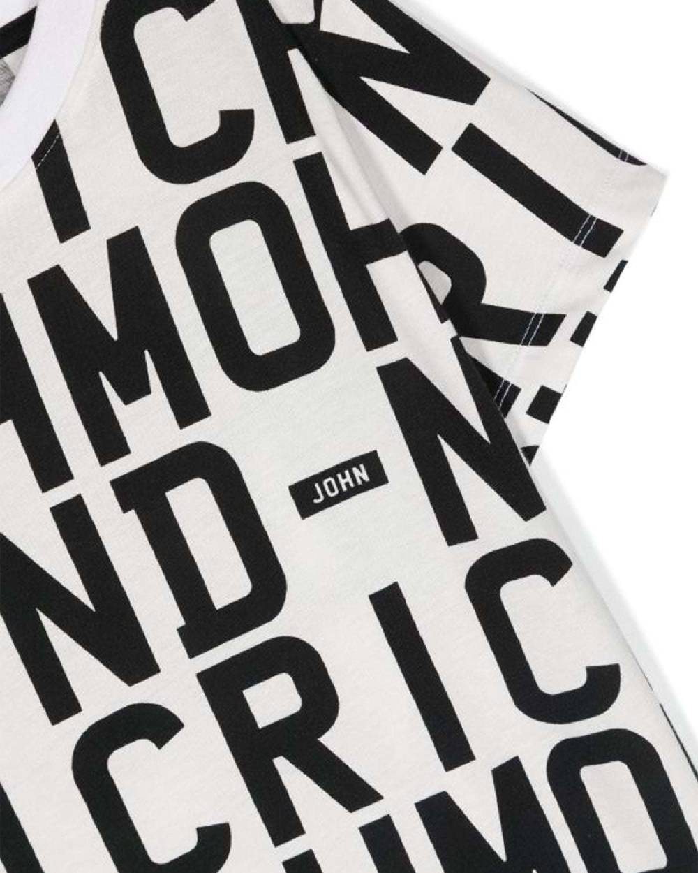 John Richmond Kids T-shirt Con Pattern Ton Sur Ton