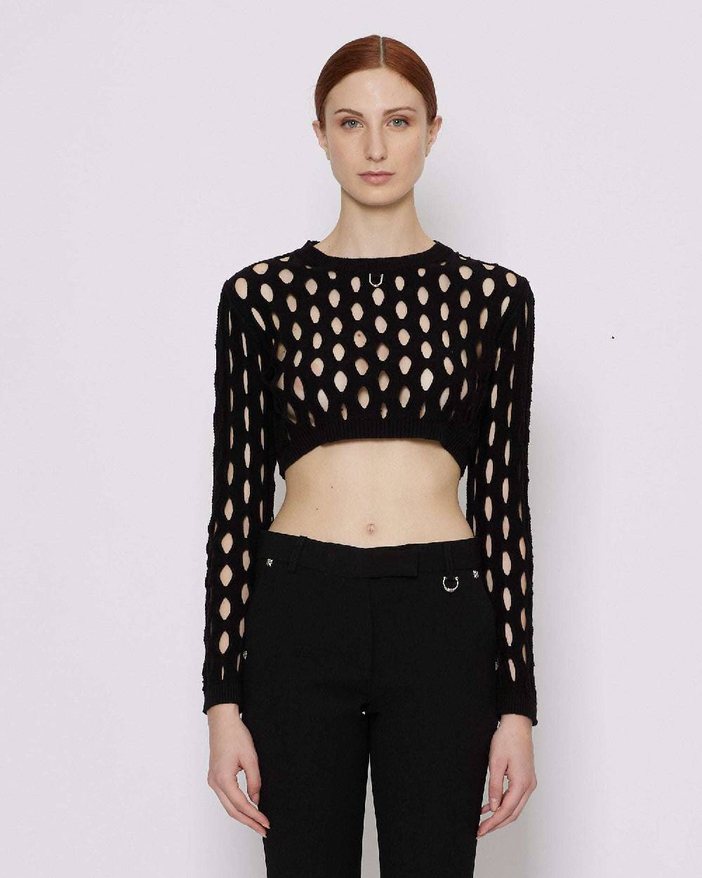 John Richmond Maglia Crop Forata