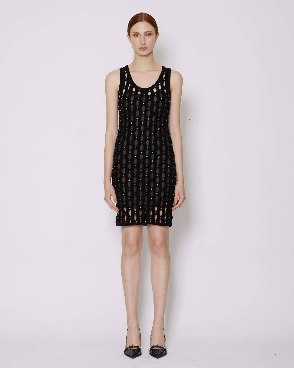 John Richmond Mini abito forato con applicazioni