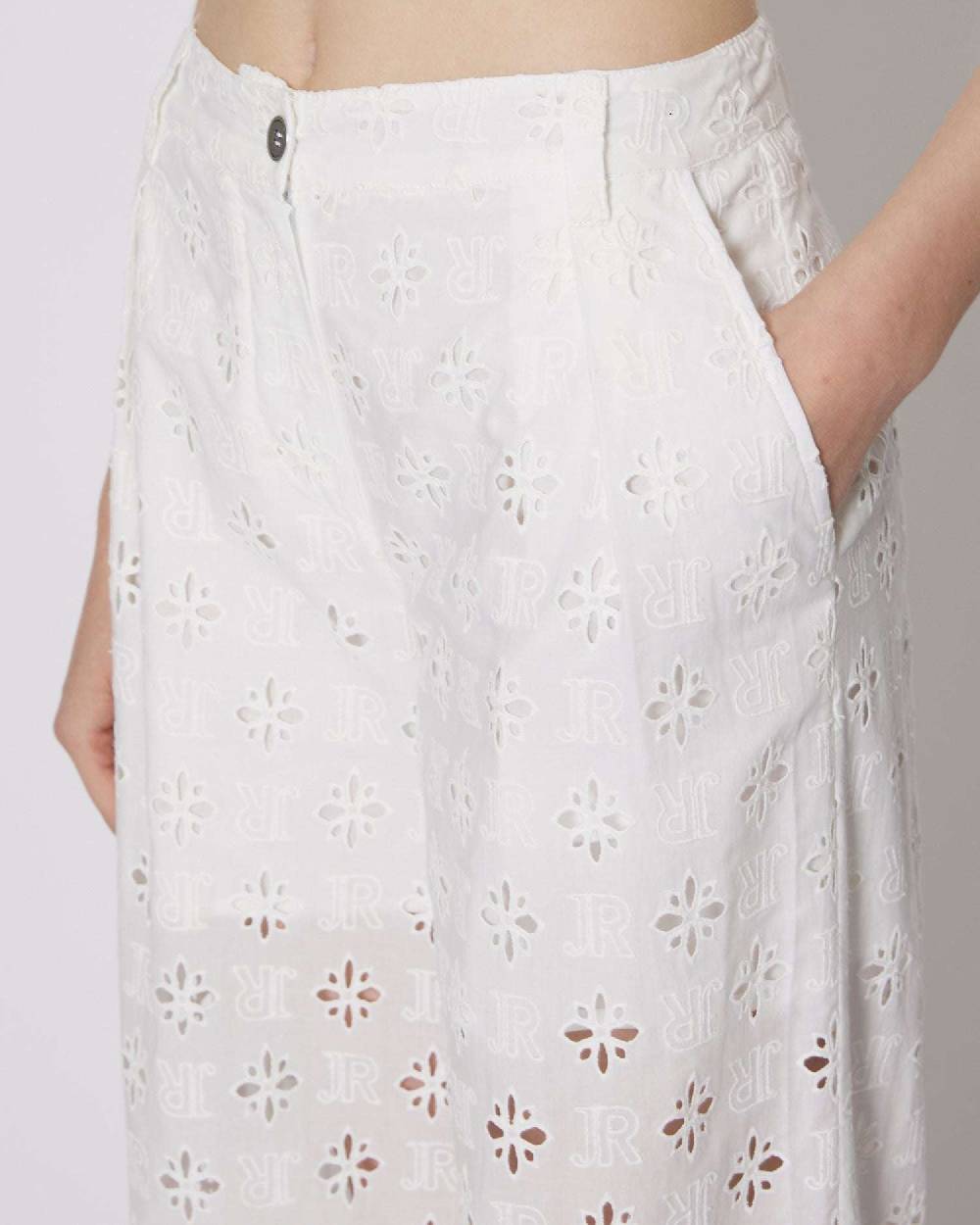 John Richmond Pantaloni Con Ricamo Tono Su Tono