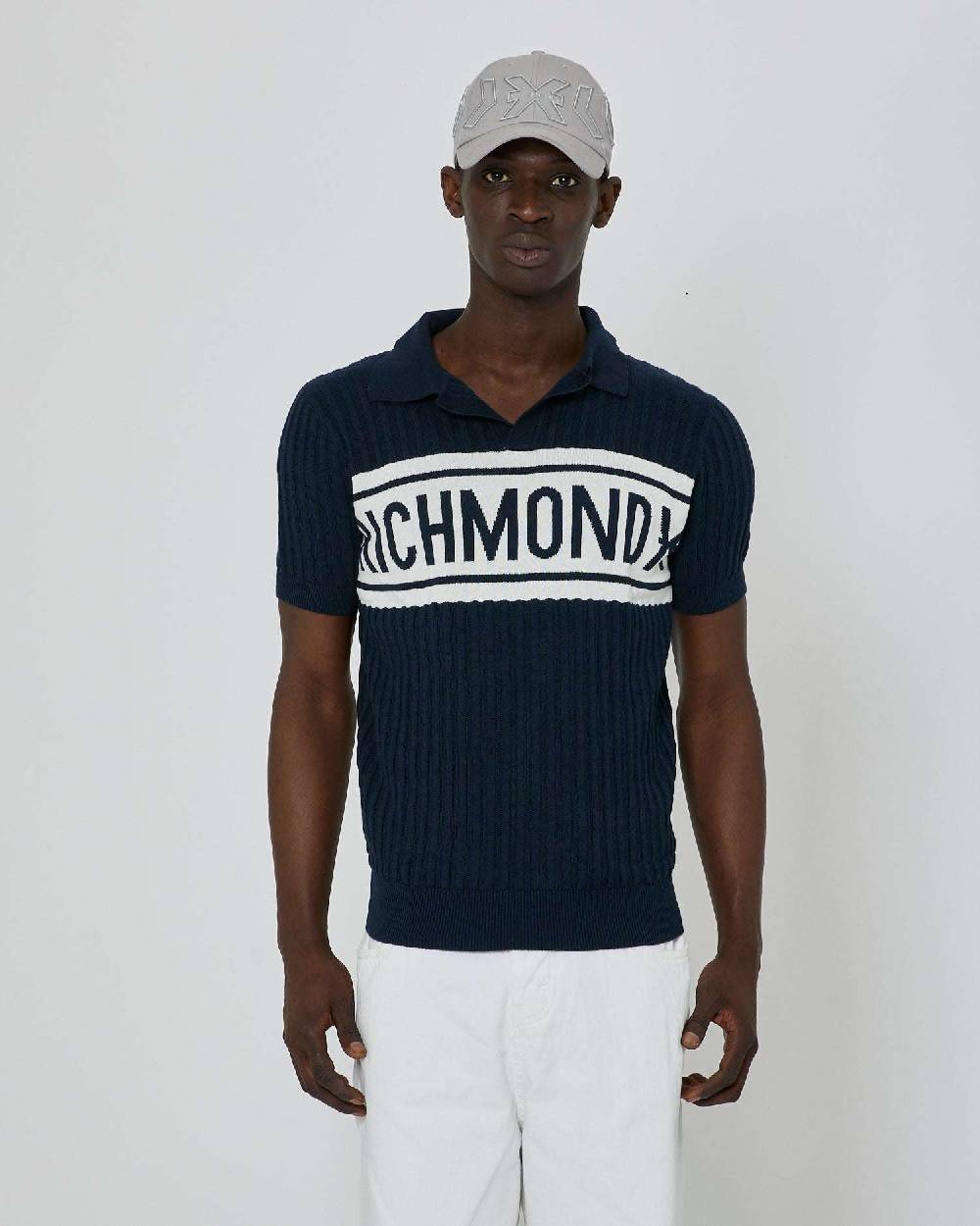 John Richmond Polo Con Logo Bicolor Sul Davanti