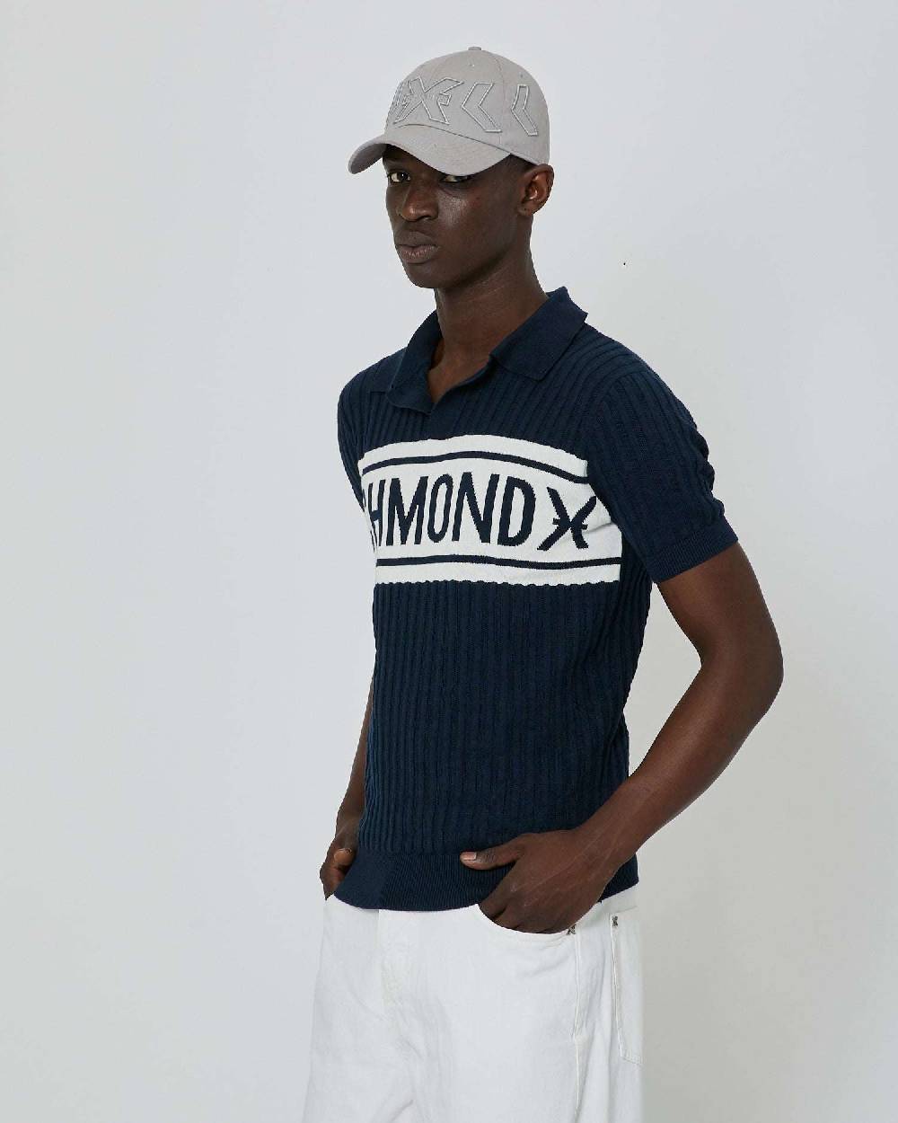 John Richmond Polo Con Logo Bicolor Sul Davanti