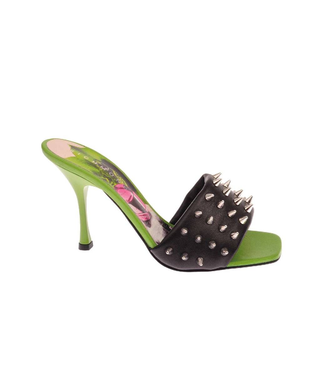 John Richmond Sandalo Bicolor Con Fascia Borchiata