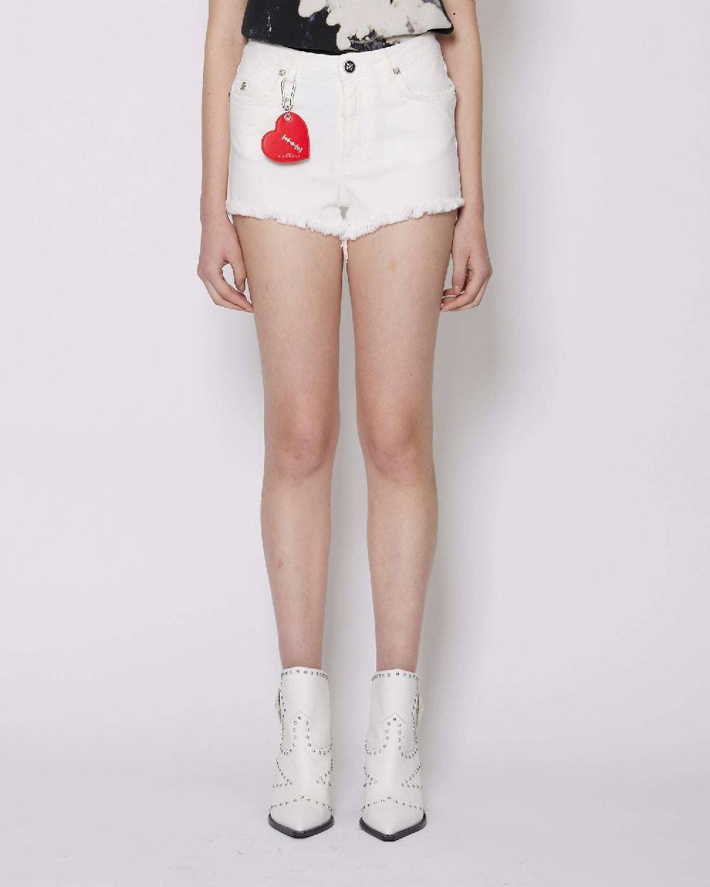 John Richmond Shorts A Vita Alta In Denim