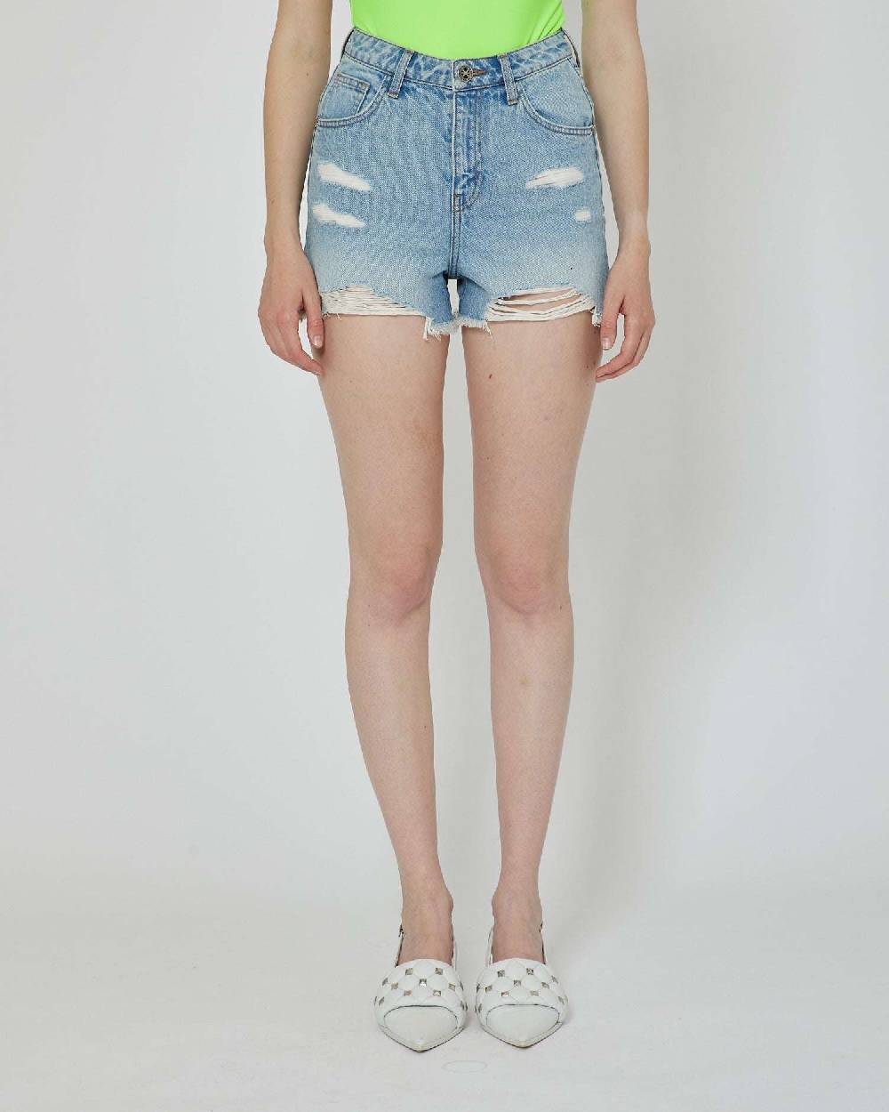 John Richmond Shorts In Denim Lavaggio Chiaro