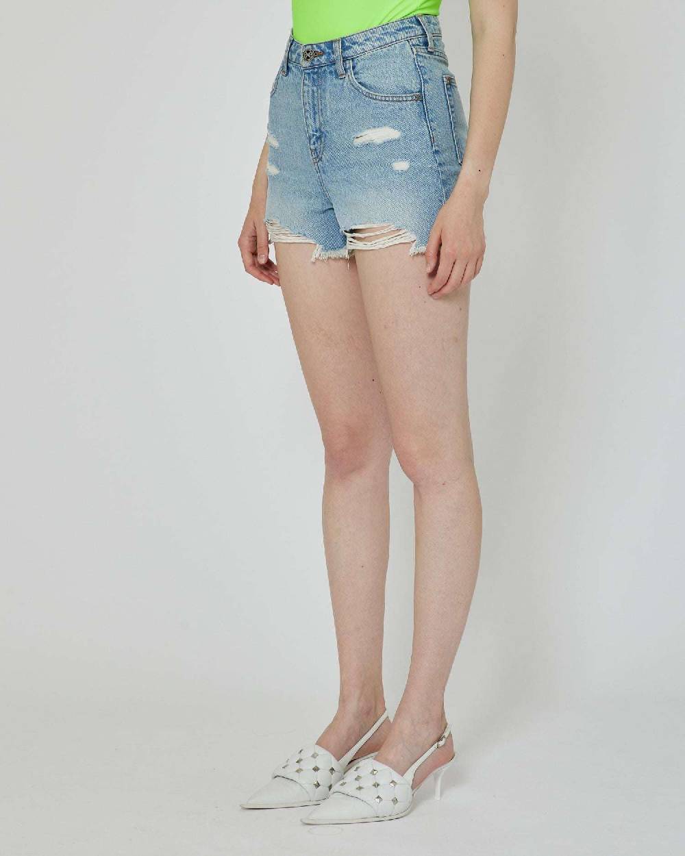 John Richmond Shorts In Denim Lavaggio Chiaro