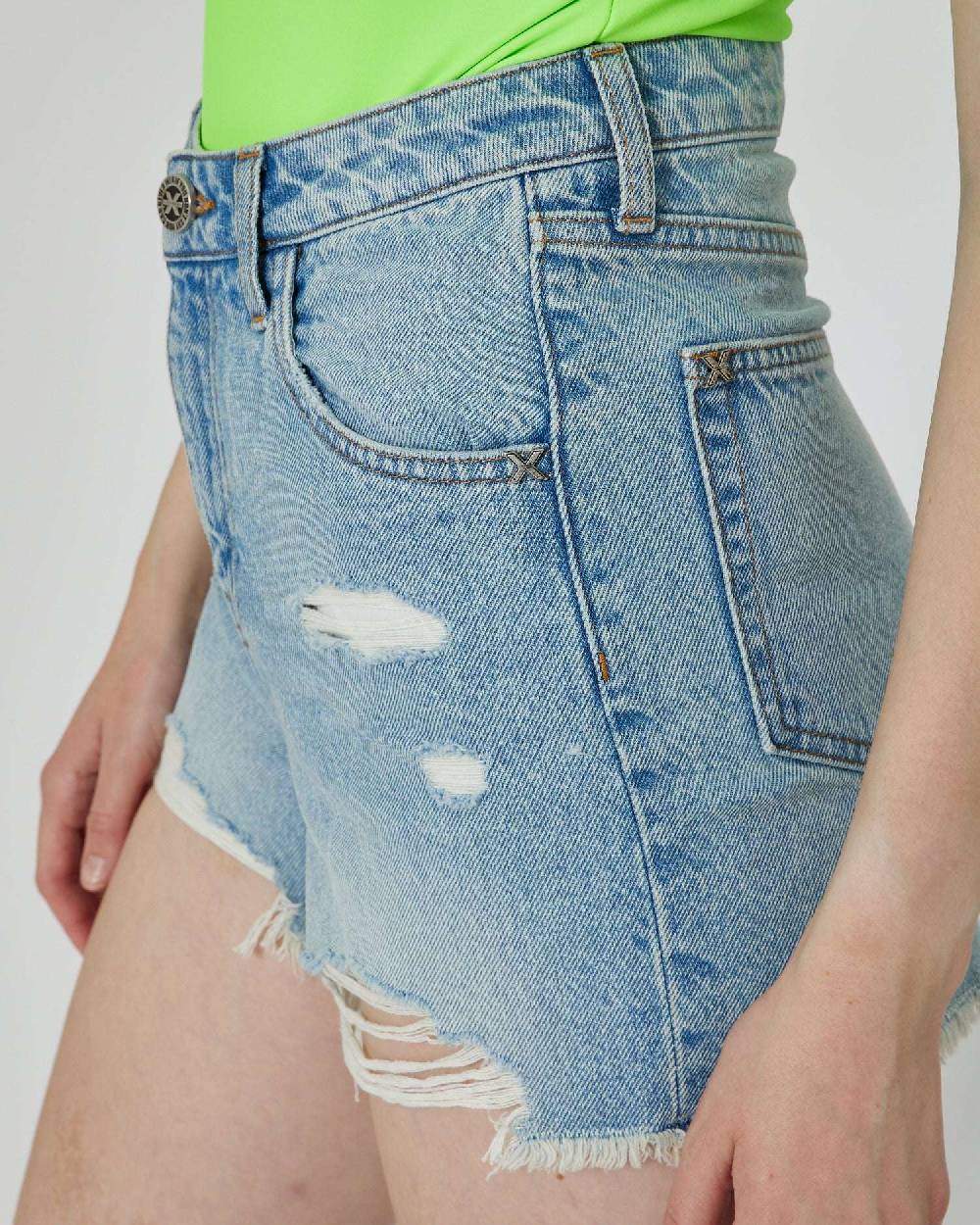 John Richmond Shorts In Denim Lavaggio Chiaro