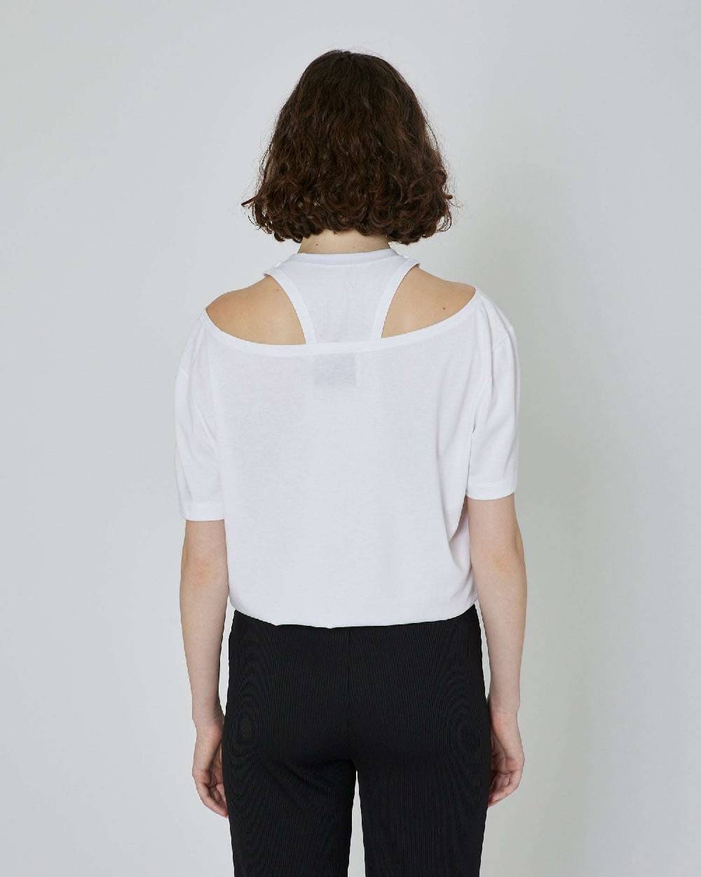 John Richmond T-shirt Crop Con Logo Stampato