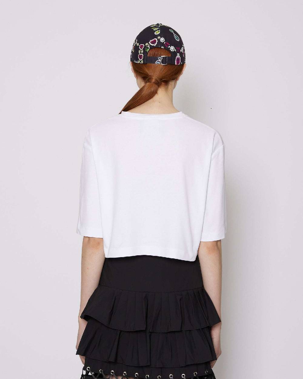 John Richmond T-shirt Cropped Con Logo Sul Davanti