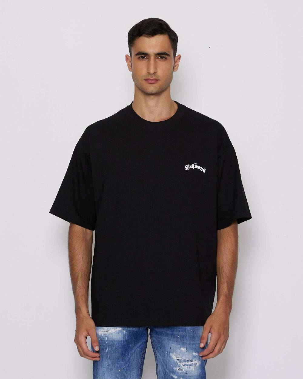 John Richmond T-shirt over con logo sul davanti