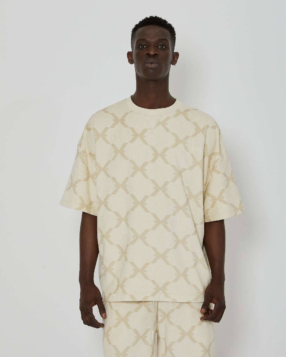 John Richmond T-shirt Over Con Pattern Ton Sur Ton