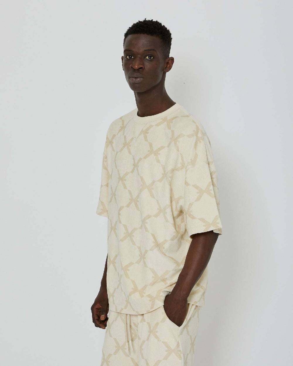 John Richmond T-shirt Over Con Pattern Ton Sur Ton