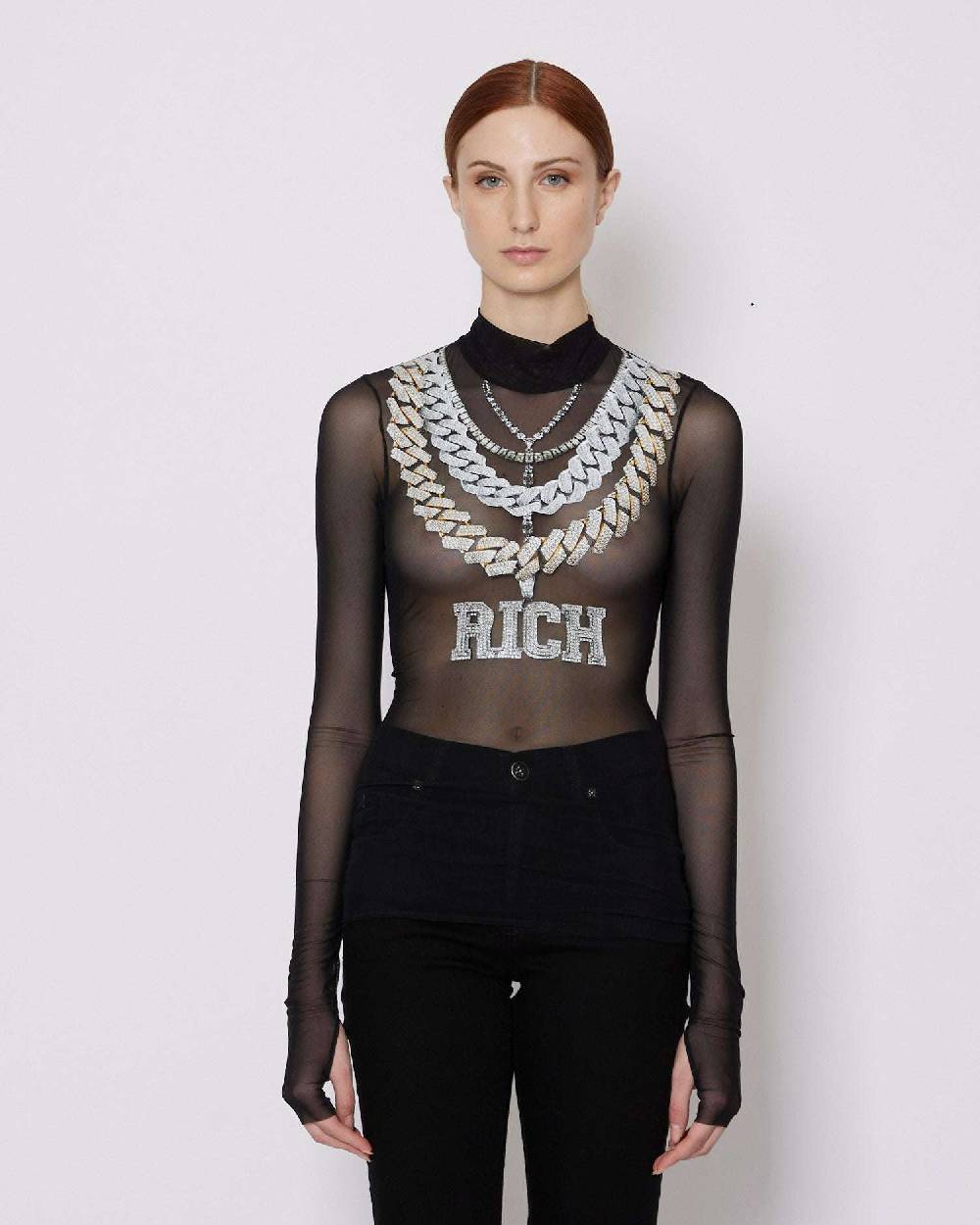 John Richmond Top con stampa sul davanti