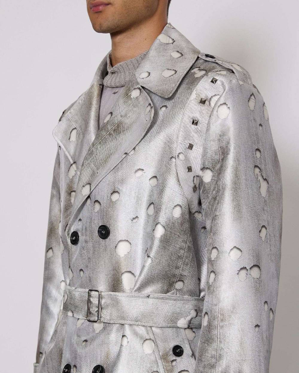 John Richmond Trench Con Motivo Ton Sur Tone