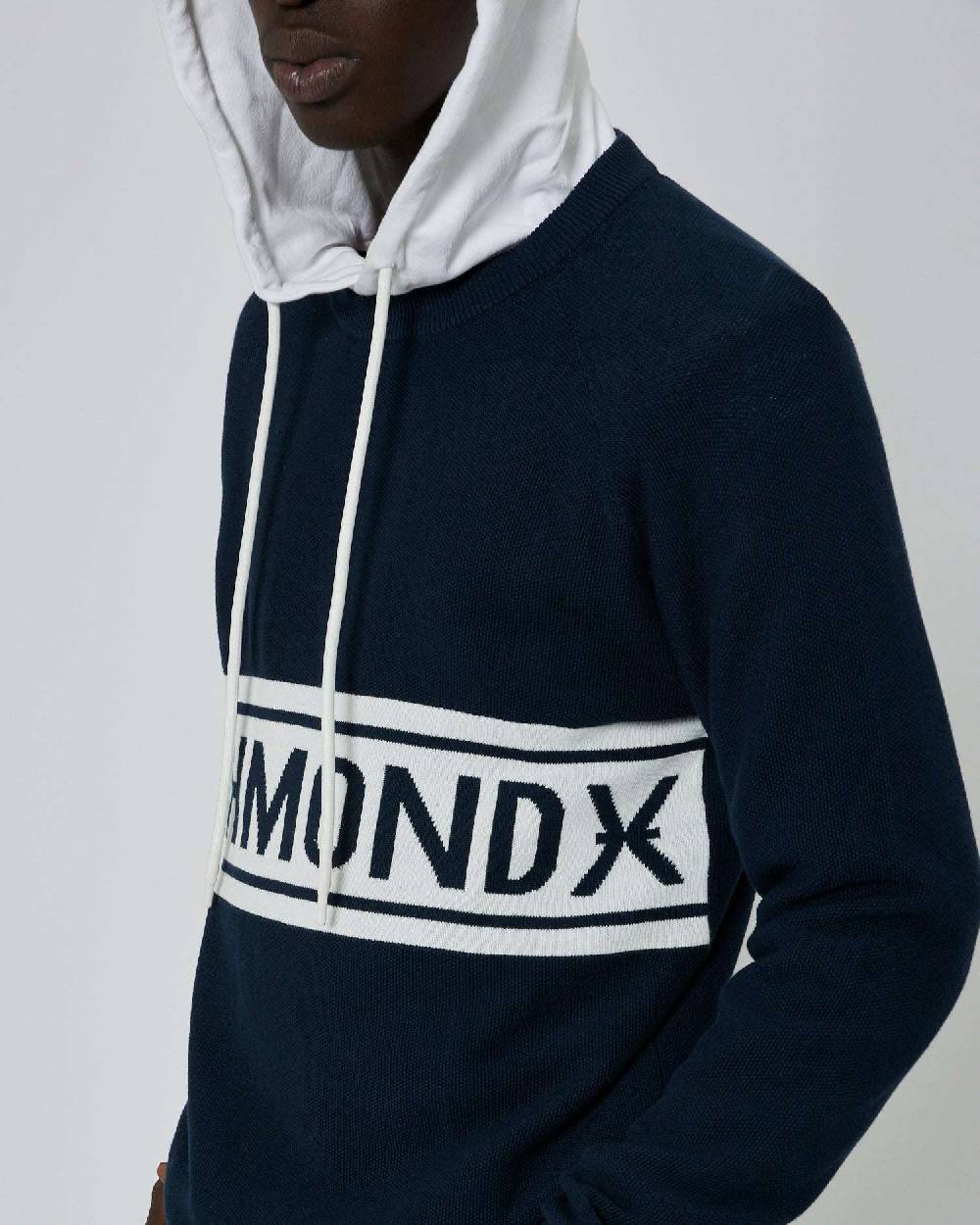 John Richmond Maglia Bicolor Con Logo Impresso Sul Davanti