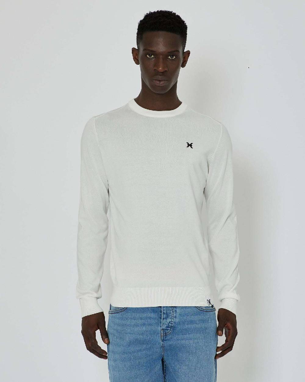 John Richmond Maglia Con Logo A Contrasto Sul Davanti E Banda Bicolor Sul Retro