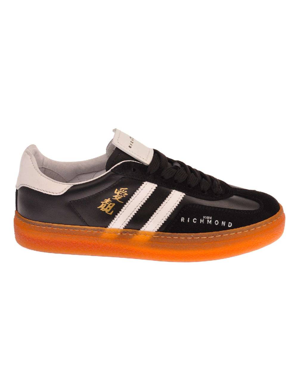 John Richmond Sneakers In Pelle Con Logo E Bande Laterali