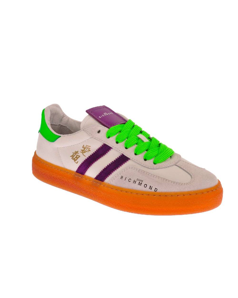 John Richmond Sneakers In Pelle Con Logo E Bande Laterali