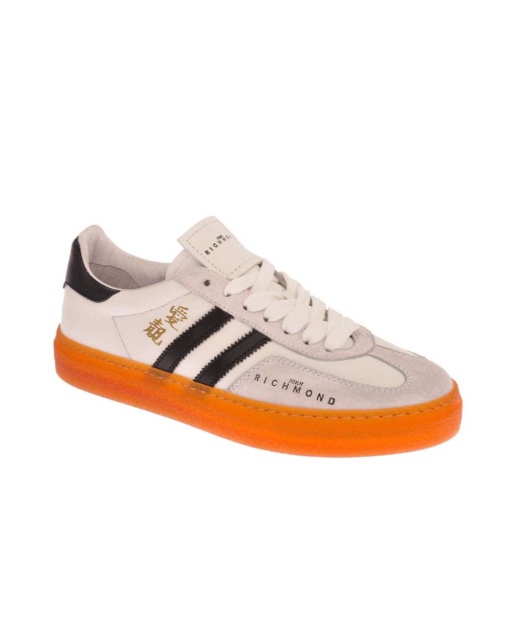 John Richmond Sneakers In Pelle Con Logo E Bande Laterali