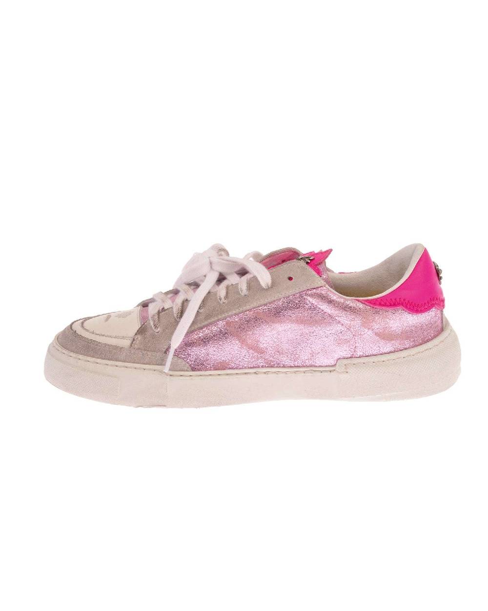 John Richmond Sneakers Tricolor Con Stampa Laterale