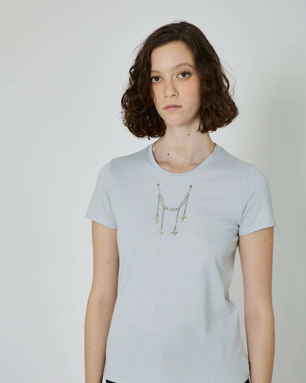 John Richmond T-shirt Con Catena Metallica Removibile