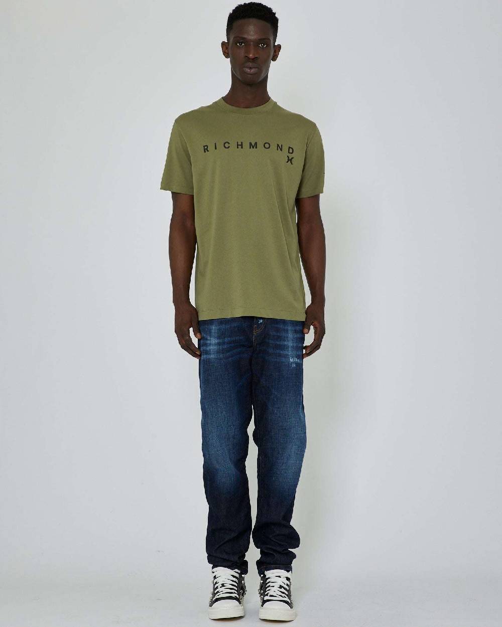 John Richmond T-shirt con logo a contrasto sul davanti