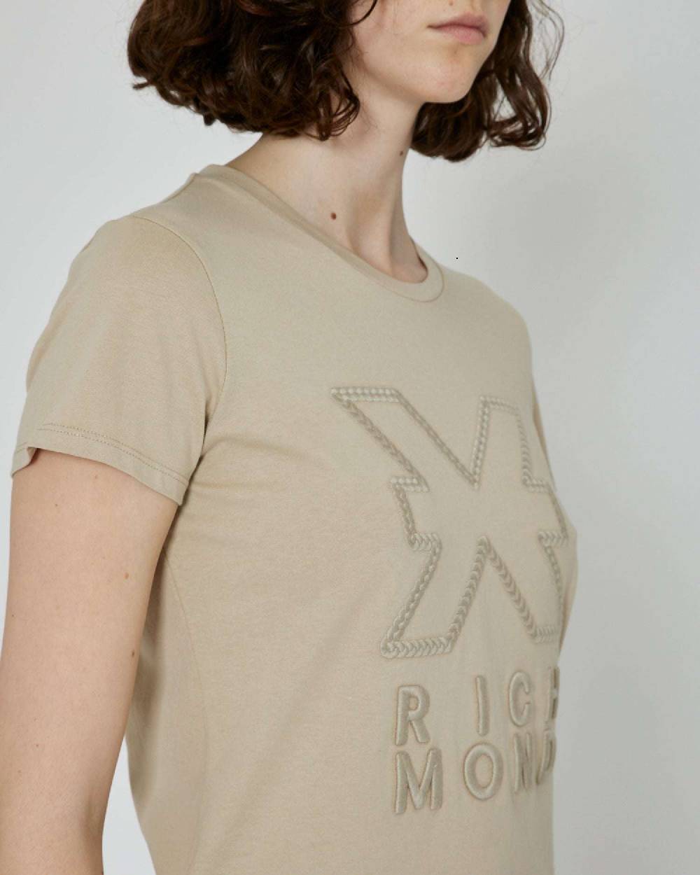 John Richmond T-shirt Con Stampa Applicata Sul Davanti