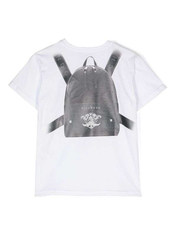 John Richmond Kids T-shirt Con Stampa Sul Davanti E Sul Retro