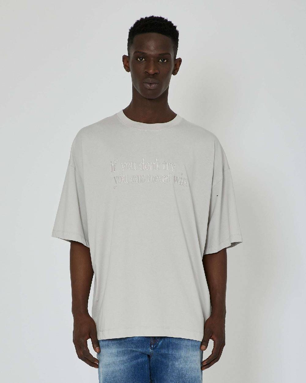 John Richmond T-shirt Over Con Stampa Ricamata Sul Davanti