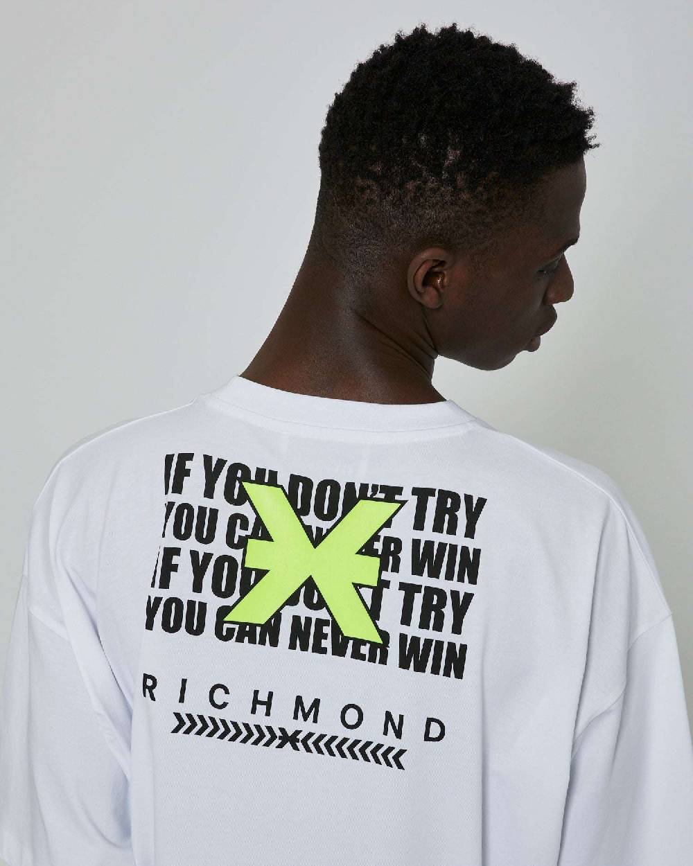 John Richmond T-shirt Over Con Stampa Ricamata Sul Retro