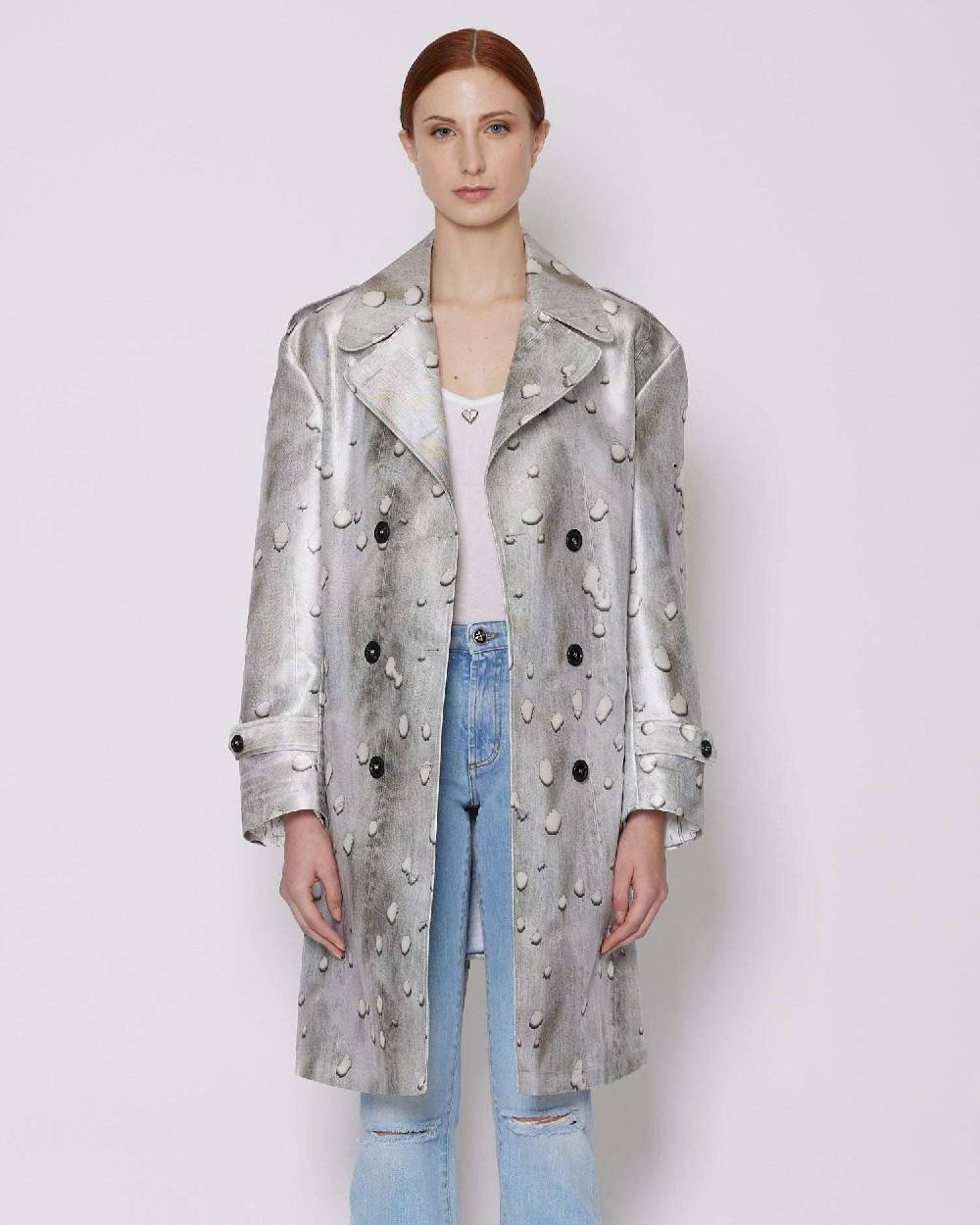 John Richmond Trench Doppiopetto Con Motivo Tono Su Tono