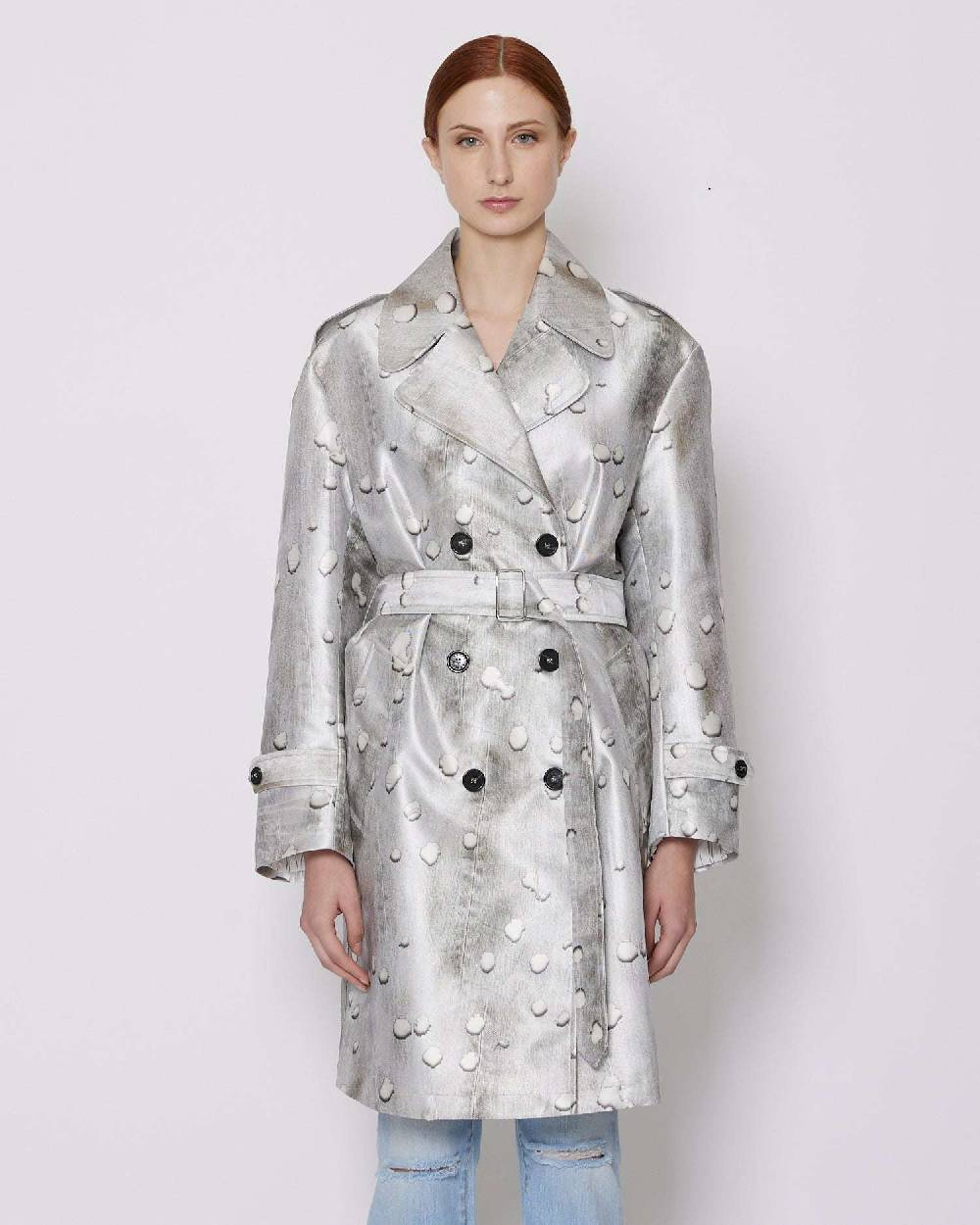 John Richmond Trench Doppiopetto Con Motivo Tono Su Tono