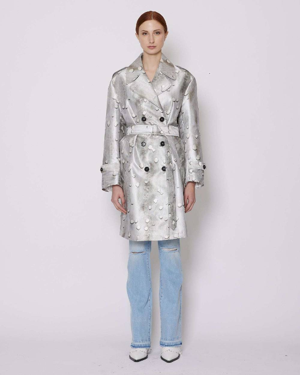 John Richmond Trench Doppiopetto Con Motivo Tono Su Tono