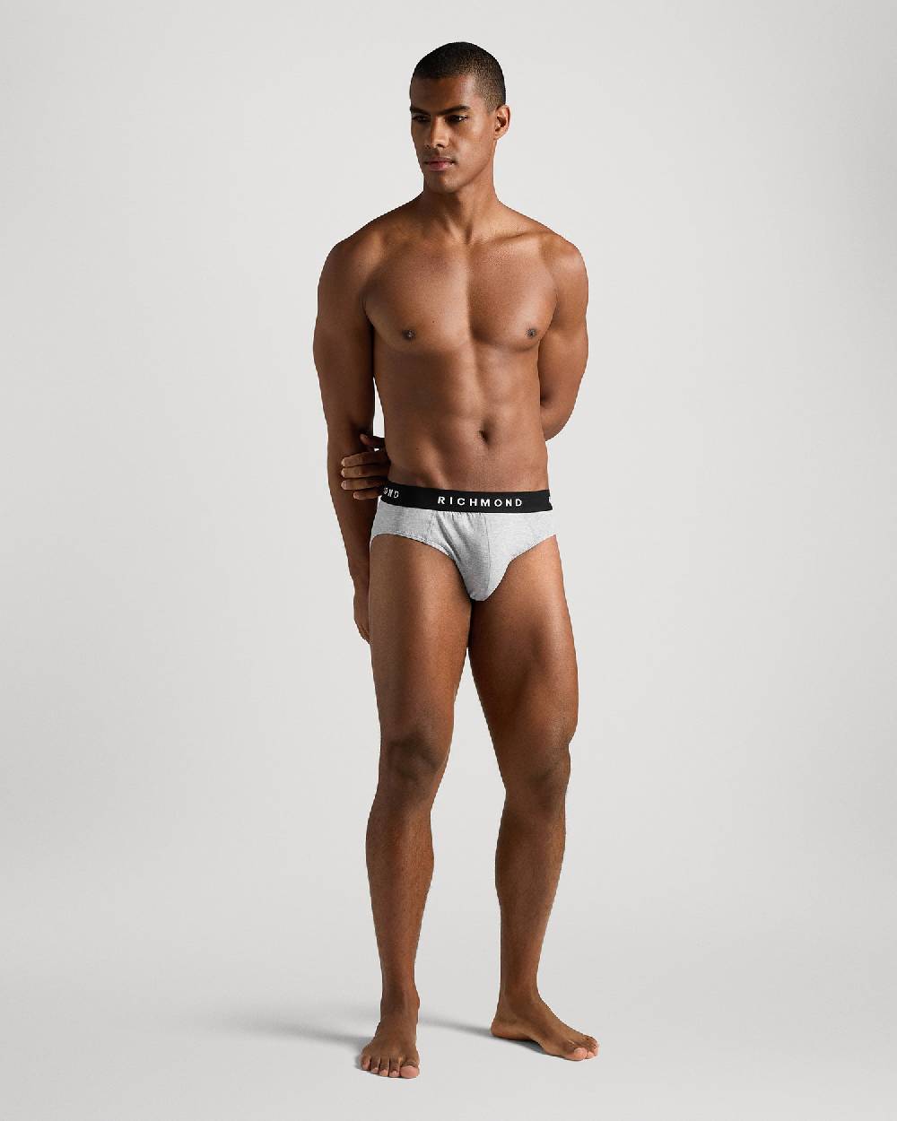 Richmondunderwear Tripack Slip Vita Bassa In Cotone Pettinato