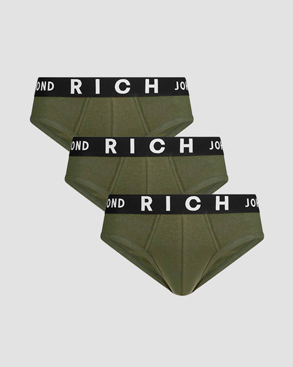 Richmondunderwear Tripack Slip Vita Bassa In Cotone Pettinato