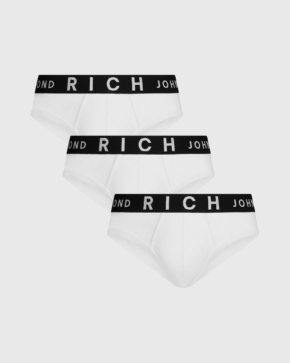 Richmondunderwear Tripack Slip Vita Bassa In Cotone Pettinato