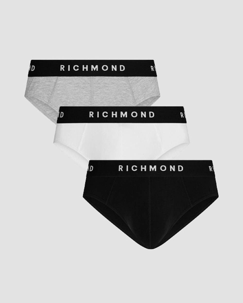 Richmondunderwear Tripack slip vita bassa in cotone pettinato