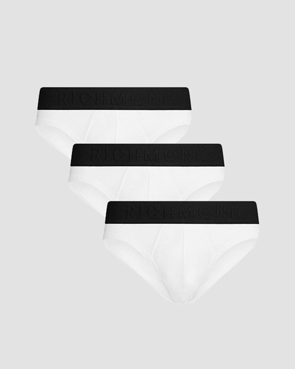 Richmondunderwear Tripack Slip Vita Bassa Tricolor In Cotone Pettinato