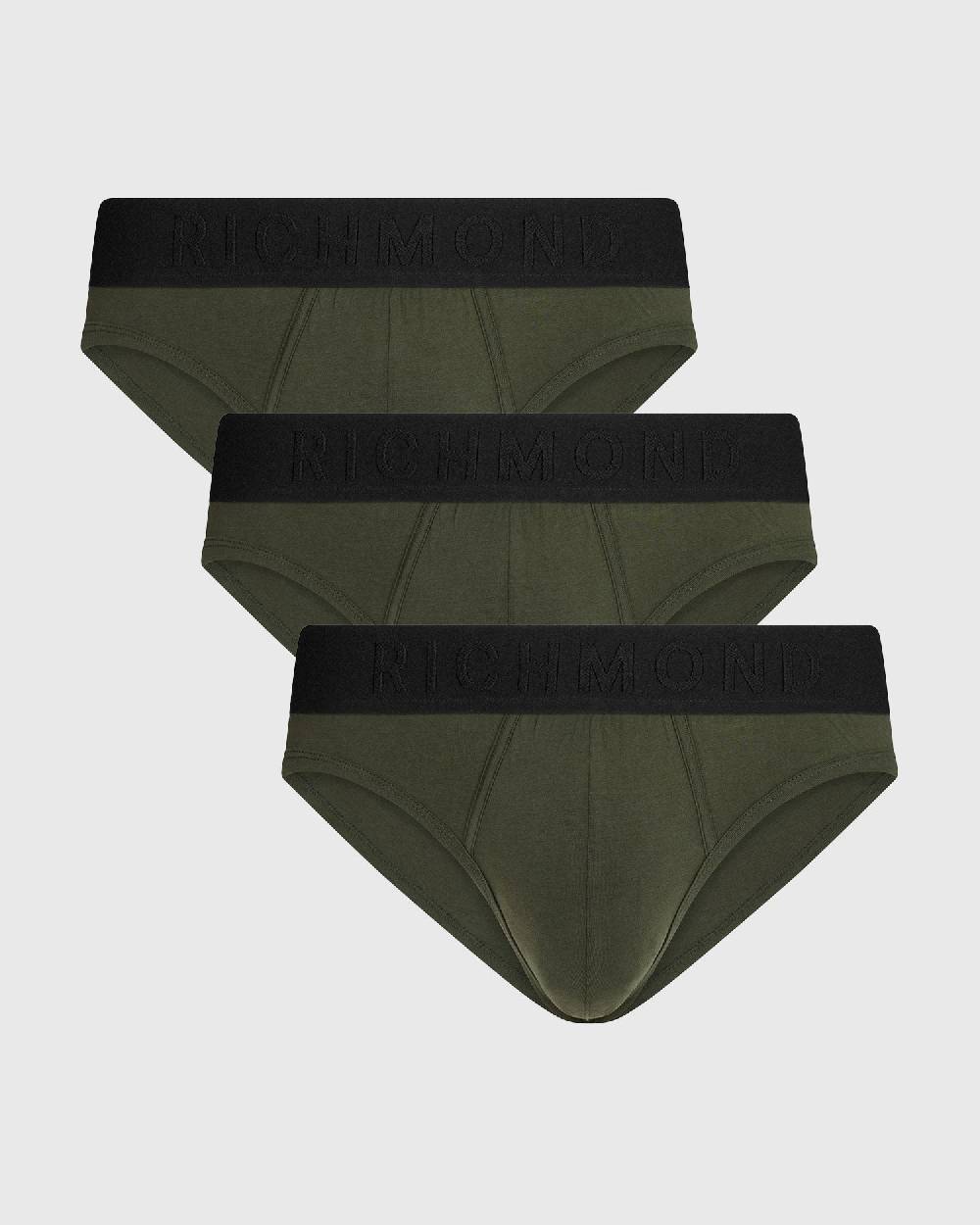 Richmondunderwear Tripack Slip Vita Bassa Tricolor In Cotone Pettinato