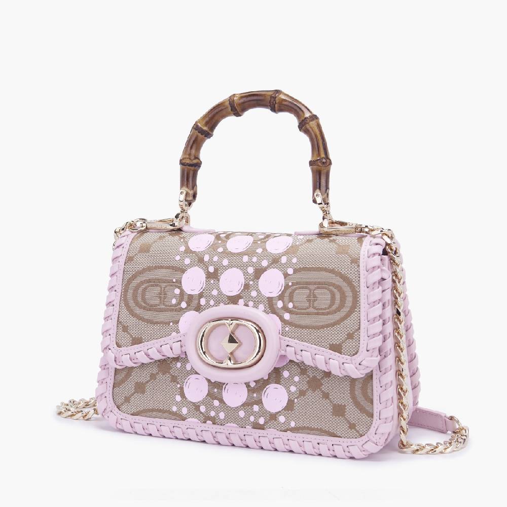La Carrie BORSA A MANO MONOGRAM ROSA