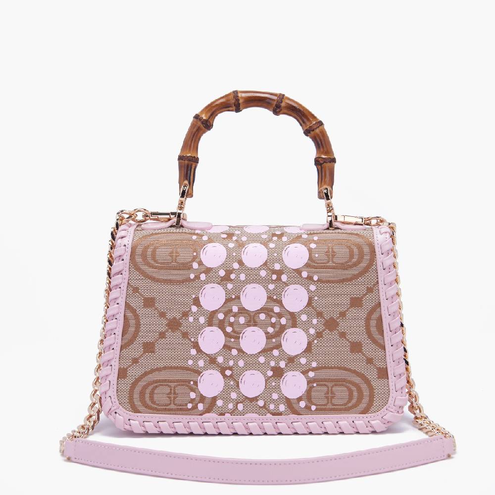La Carrie BORSA A MANO MONOGRAM ROSA
