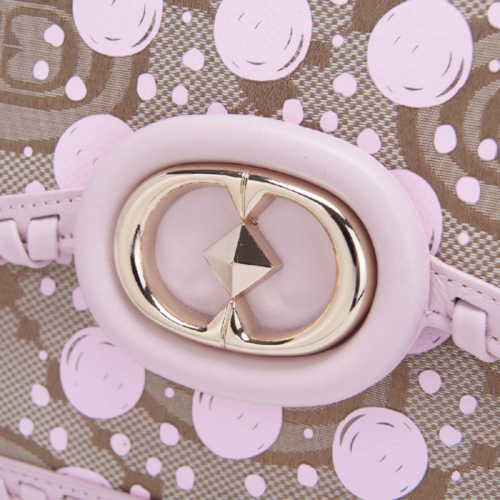 La Carrie BORSA A MANO MONOGRAM ROSA