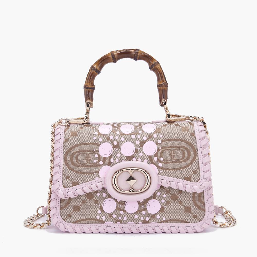 La Carrie BORSA A MANO MONOGRAM ROSA