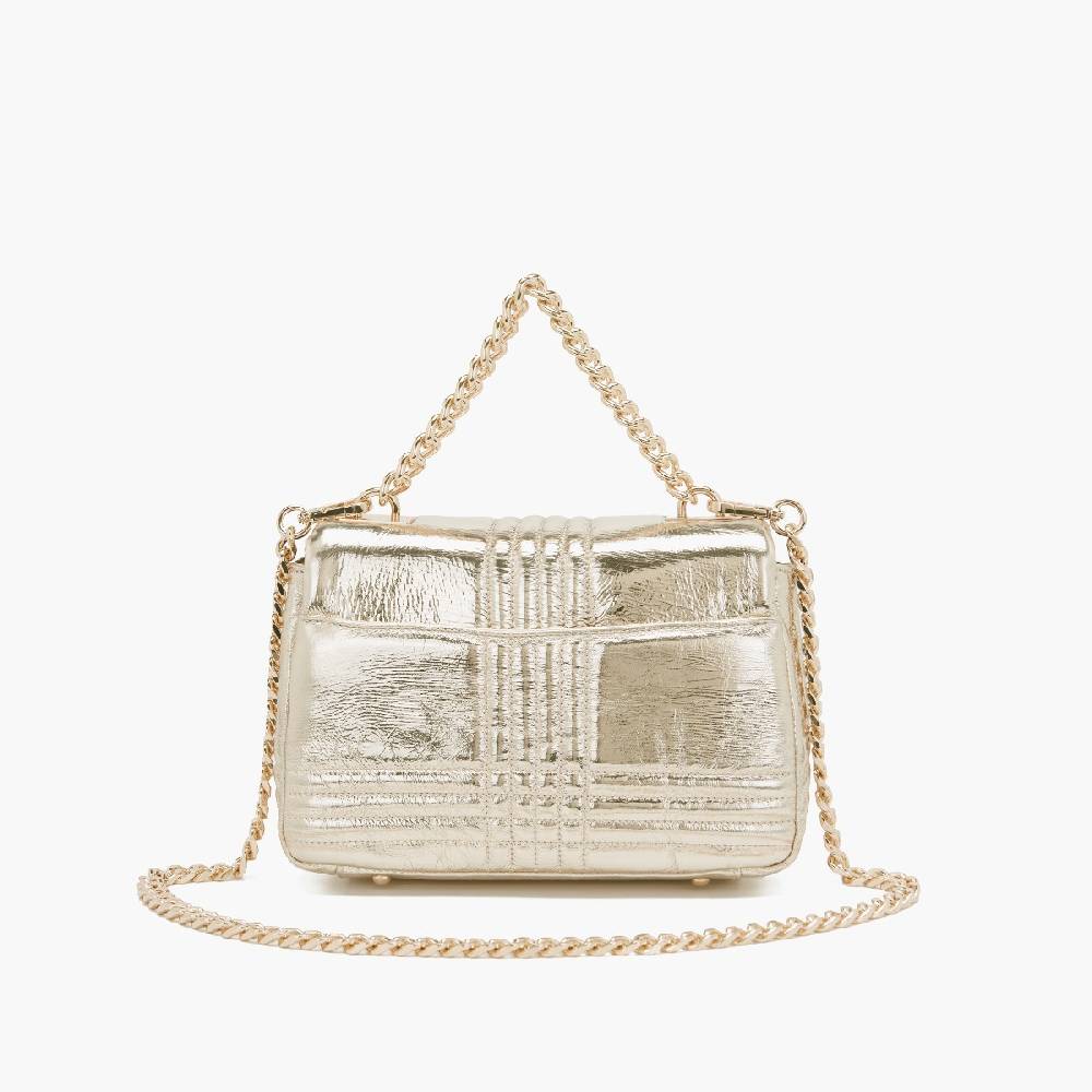 La Carrie BORSA A MANO SHINY GOLD