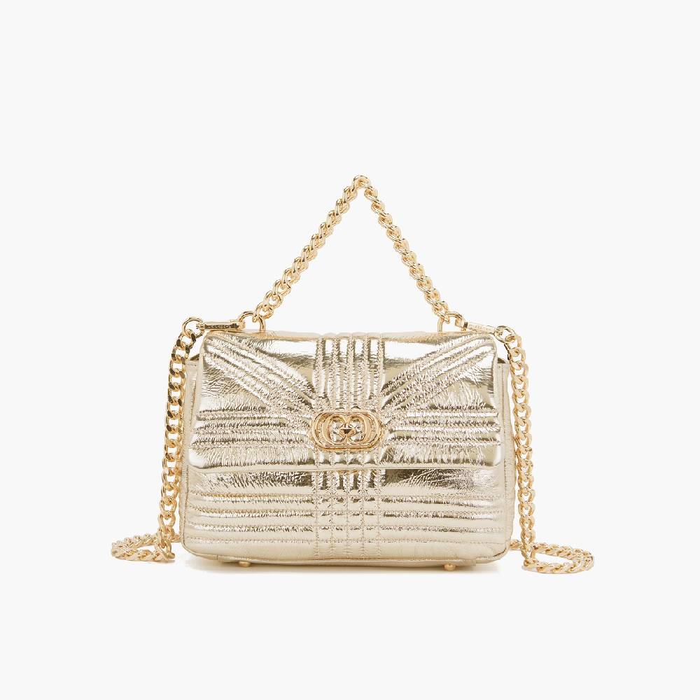 La Carrie BORSA A MANO SHINY GOLD