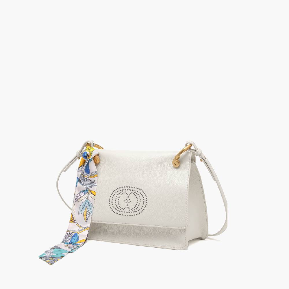 La Carrie BORSA A SPALLA DRILLED CREMA