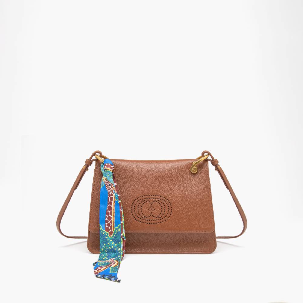 La Carrie BORSA A SPALLA DRILLED CUOIO