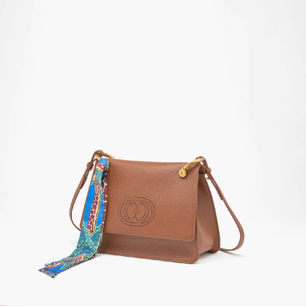 La Carrie BORSA A SPALLA DRILLED CUOIO