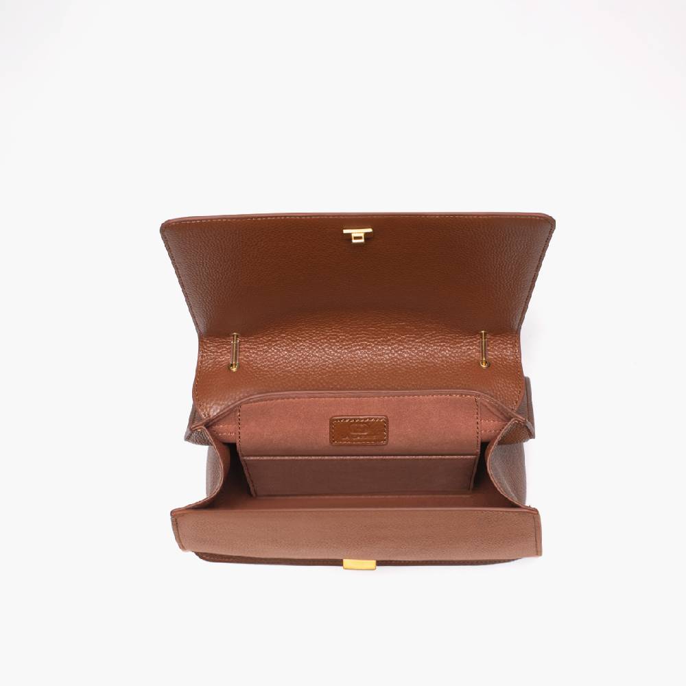 La Carrie BORSA A SPALLA DRILLED CUOIO